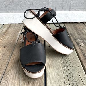 Lucky Brand Platform Ankle Tie Sandals